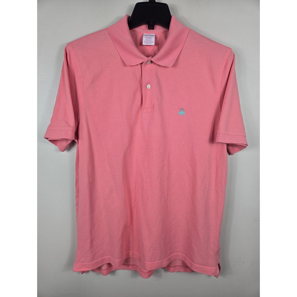 Brooks Brothers Mens Large Pink Supima Cotton Performance PoloShirt Original Fit